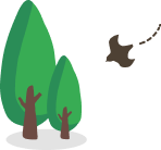 木と鳥のイラスト
