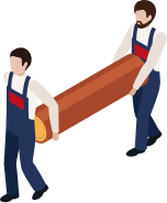 丸太を運ぶ人のイラスト